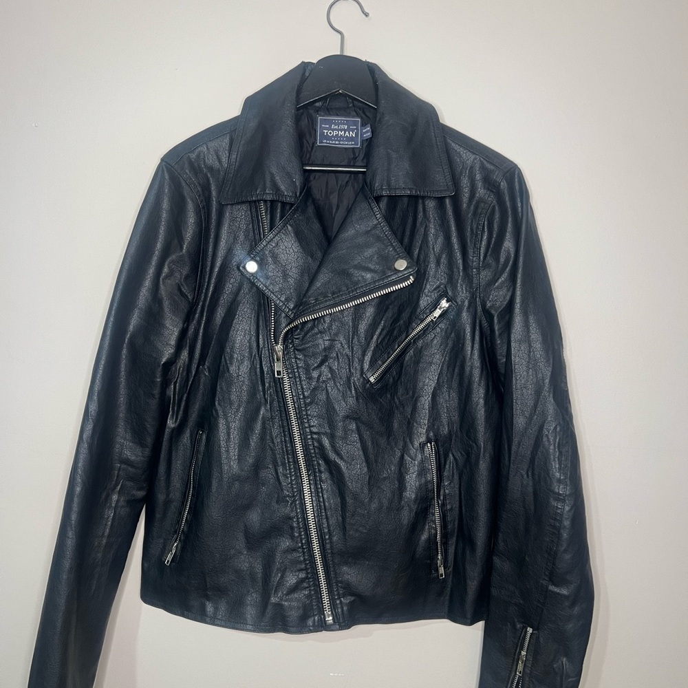 Topman Black Pleather Jacket